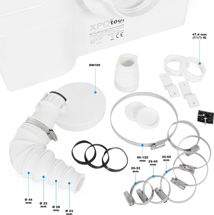 Produktbild XPOtool 4/2 Kleinhebeanlage 800W Häcksler Hebeanlage WC Schmutzwasser Fäkalien