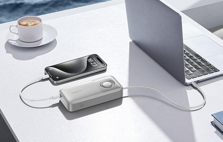 Image du produit Baseus Powerbank OS Free2Pull 20000mAh 65W + cable (szary) (20000 mAh, 65 W, 74 Wh)