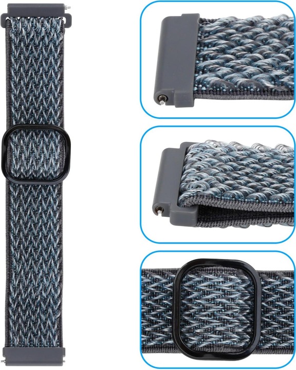 Actual product image Cadorabo Wristband for Samsung Galaxy Gear (22 mm, Nylon, Ticwatch Pro)
