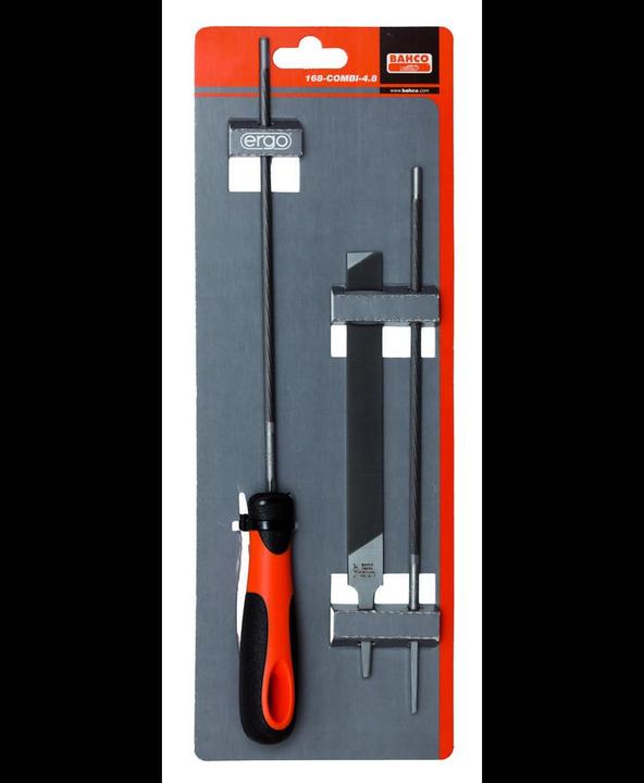 Produktbild Bahco ERGO-Kettensägefeilensatz mit Zweikomponenten-Griff, 4,8 x 200 mm (200 mm)