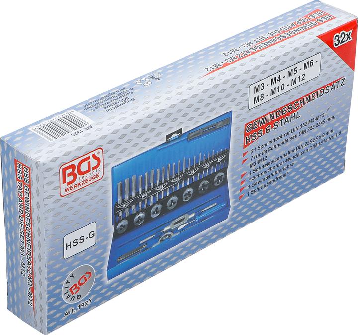 Actual product image BGS Tap and Die Set M3 - M12 32 pcs.