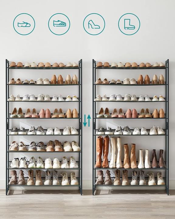 Produktbild Songmics Schuhregal grau 92,5 x 30,7 x 163,5 cm, 1 St. (92.50 x 30.70 x 163.50 cm)