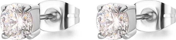 Sagapo Ohrstecker aus Stahl mit klarem Kristall Dazzly SDZ47 (Acciaio)