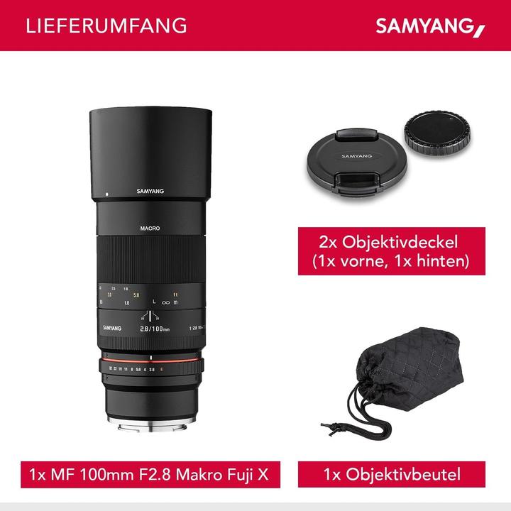 Actual product image Samyang 100mm f/2.8 ED UMC Macro - Fujifilm XF (Fujifilm X, full size)