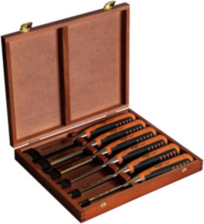 Bahco Stechbeitelsatz 6-teilig mit Kunststoffheft / 6, 10, 12, 16, 20, 26 mm (26 mm)