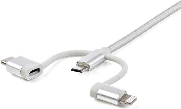Produktbild StarTech USB Lightning Kabel - USB-C Micro-B Laddekabel - 1m - geflochten - Silber - USB auf Lightning Kab... (1 m, USB 2.0)