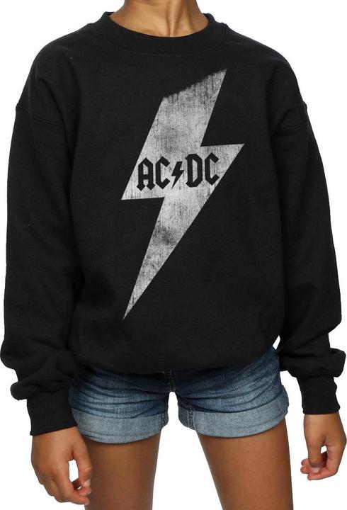 Actual product image AC/DC Girls Lightning Bolt Sweatshirt (128)