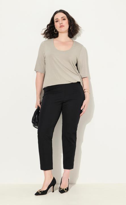 Actual product image Ulla Popken Cropped Stretch Blend Elastic Waistband Pants (54)