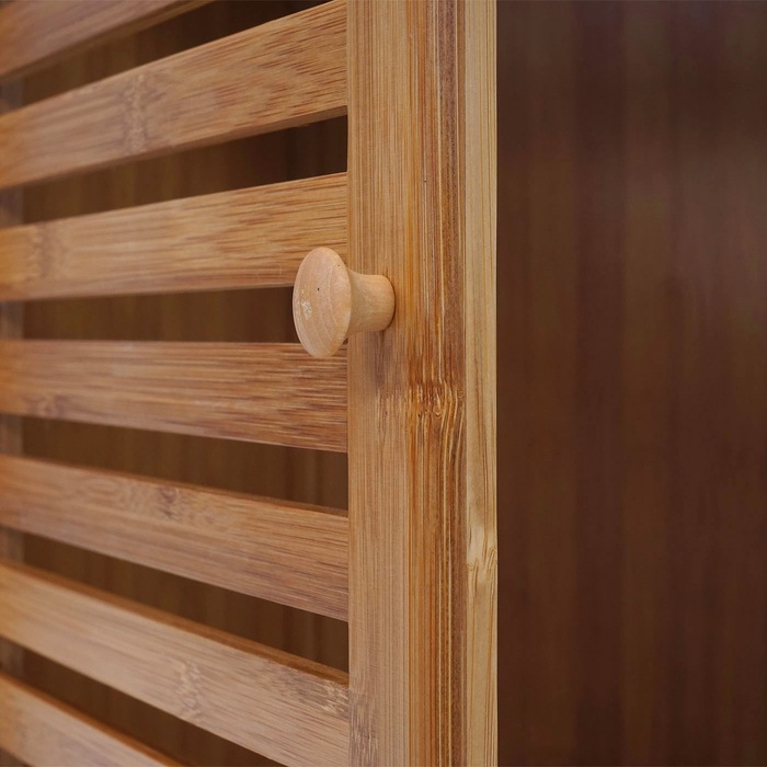 Produktbild Mendler Badezimmerset, Komplett Badezimmer Badmöbel Badset Badschrank mit Tür, Bambus
