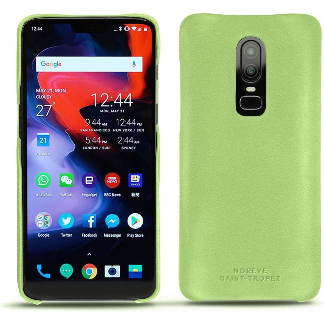 Noreve Lederschutzhülle (OnePlus 6), Smartphone Hülle, Grün