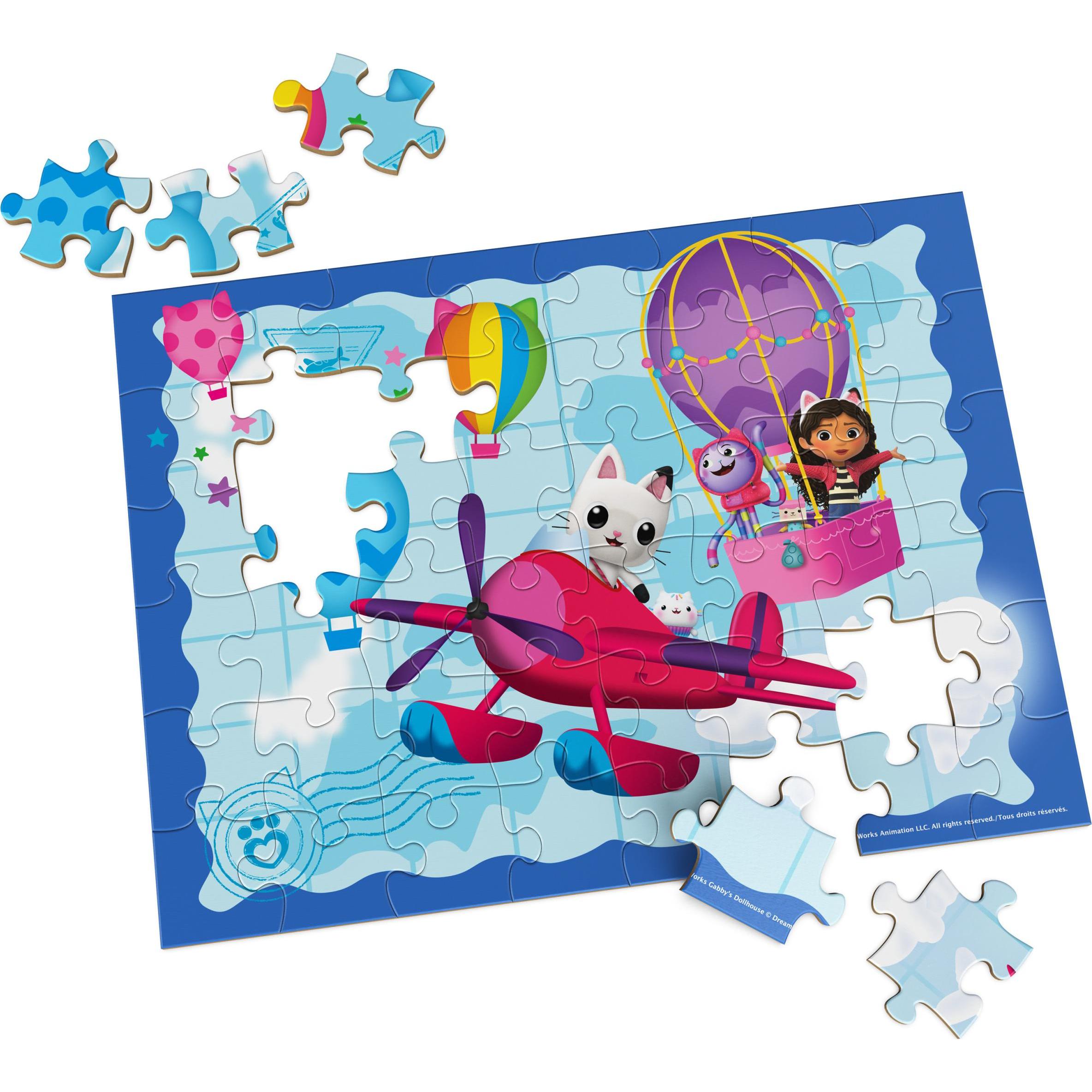 Spin Master Gabby's Dollhouse, 48-delige houten legpuzzel DreamWorks Netflix Gabby's Dollhouse-speelgoed, puzzel (48 pezzi)
