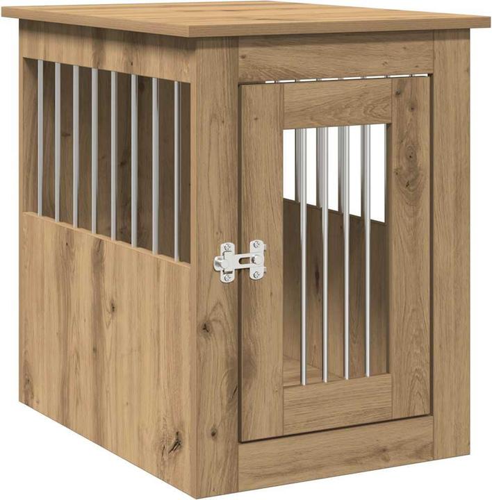 Actual product image vidaXL Dog cage in furniture style reclaimed wood look 55x80x68 cm wood-based material