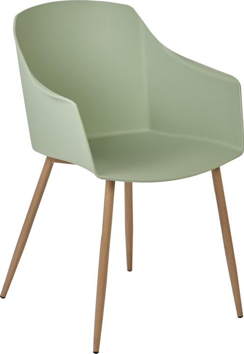 Produktbild Beliani Esszimmerstuhl Kunststoff hellgrün / heller Holzfarbton 2er Set FONDA II