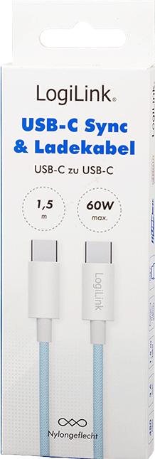Image du produit LogiLink USB C – USB C (1.50 m, USB 2.0, 60 W)