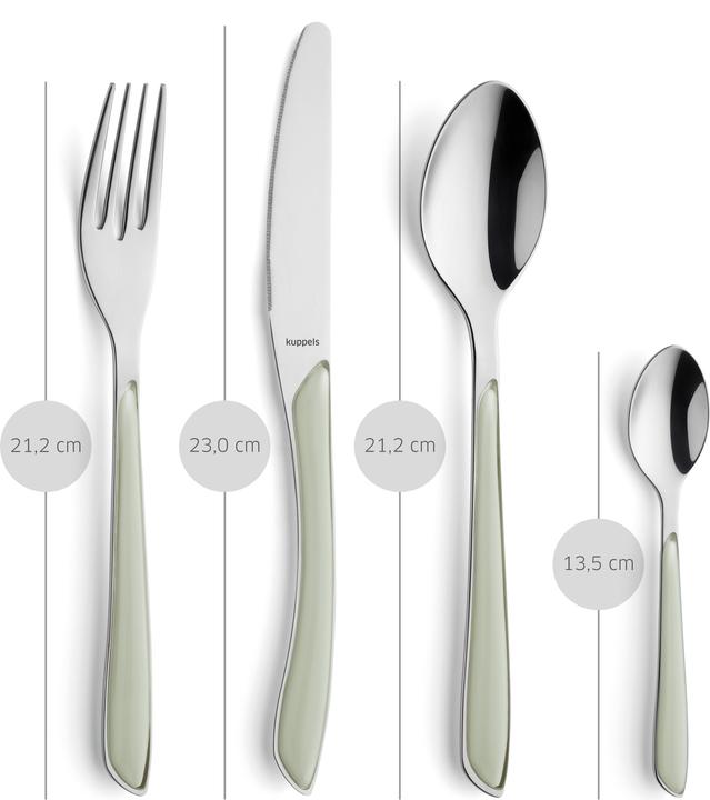 Immagine prodotto Kuppels Set di posate 24 pezzi verde salvia 2294 Prisma (24 Pezzo/i, Set di posate)