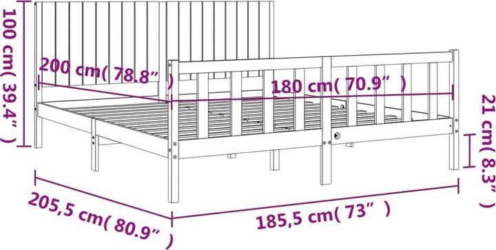 Produktbild vidaXL Bettrahmen (180 x 200 cm)