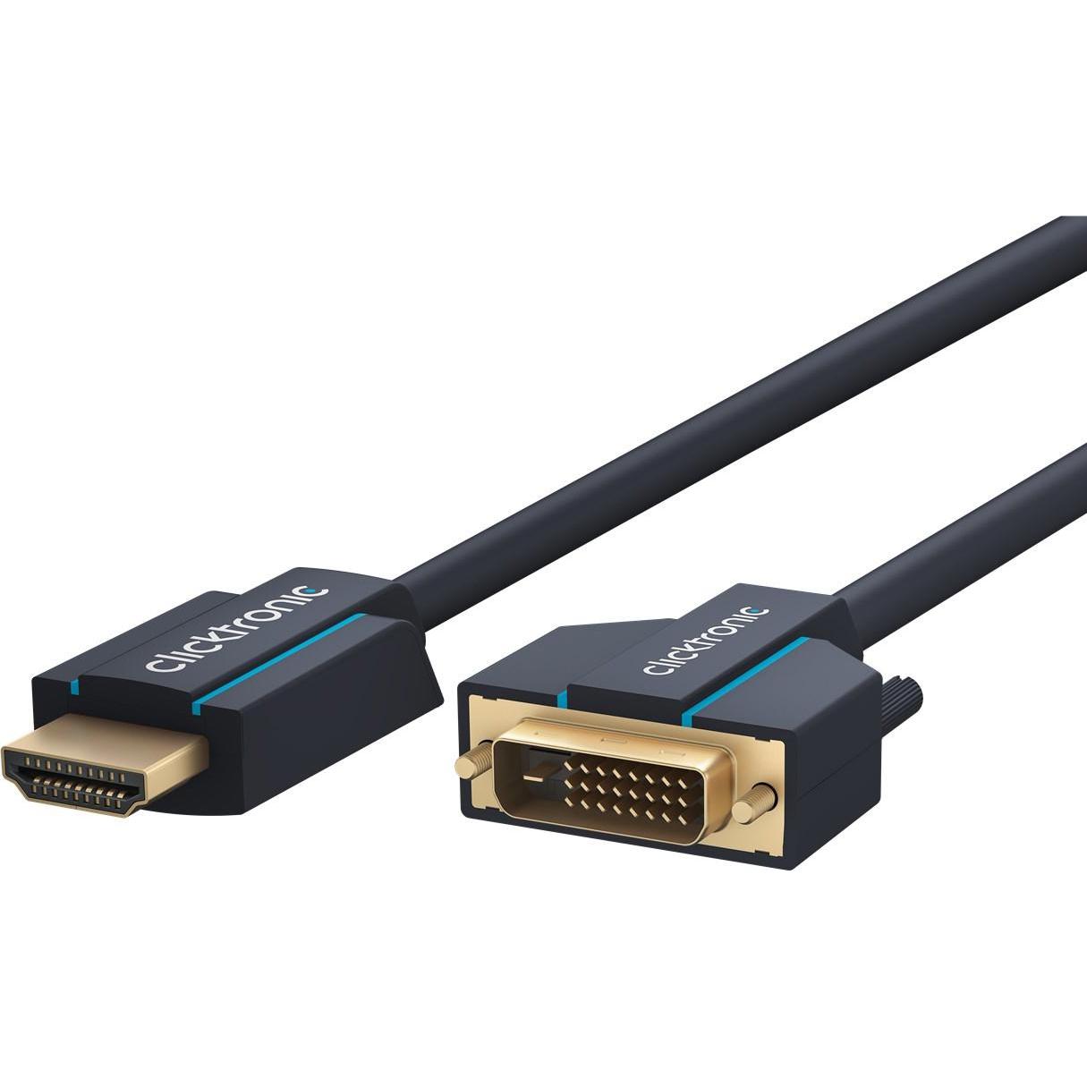 Thumbnail - clicktronic HDMI (Typ A) — DVI (2 m, DVI, HDMI), Video Kabel