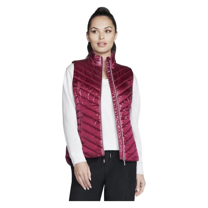Skechers, Vrouwen, Vesten, Go Shield Shine Gilet Roze, Roze, Rood, (M)