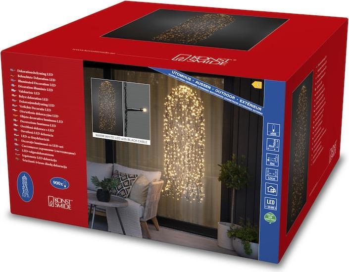 Produktbild Konstsmide LED-Lichtervorhang Qualle, 900 LED, 1.45 m, Outdoor (1.45 m)