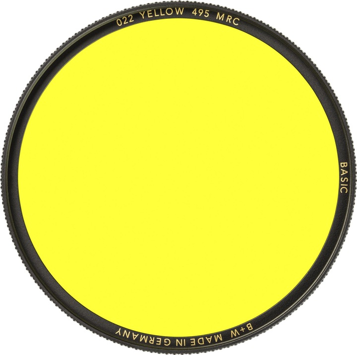 B+W 022 Filtro giallo, luce 495, MRC/Basic 39 mm (Filtro nebbia nero, 39 mm)