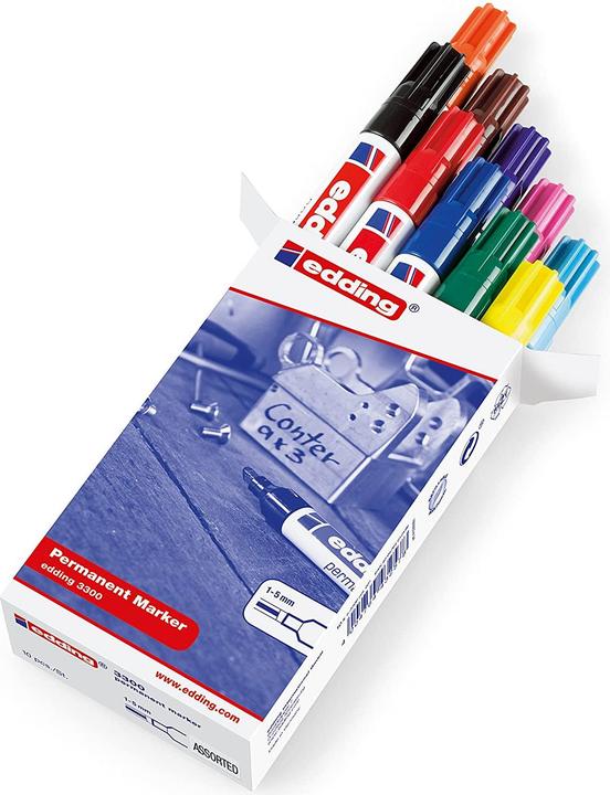 Edding Permanent Marker 3300 (Sorted, 1 mm, 10 x)