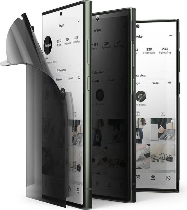 Actual product image Ringke Folia Ochronna Dual Easy Galaxy S23 Ultra Privacy (1 Piece, Samsung Galaxy S23 Ultra)
