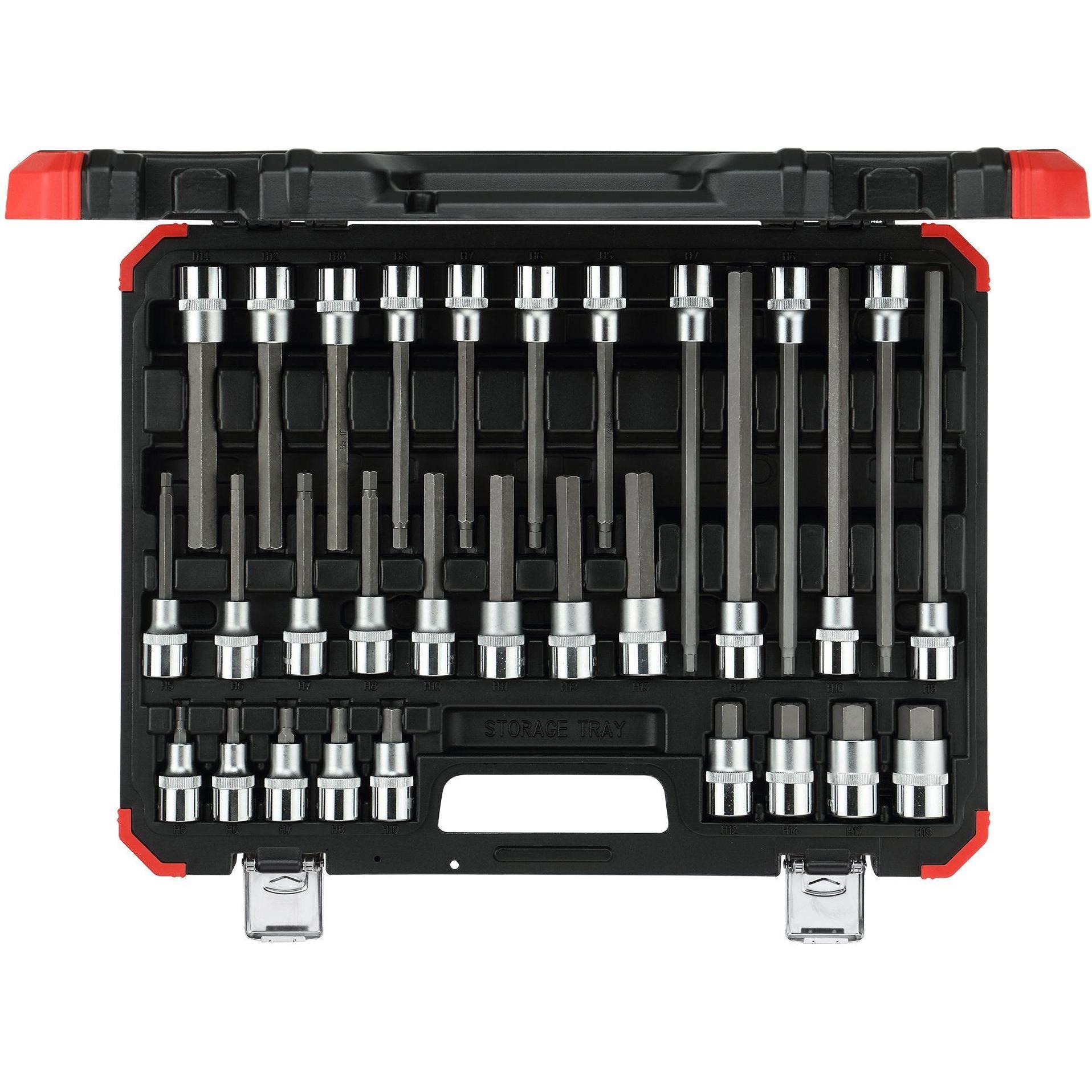 Gedore Red, Steckschlüssel + Stecknuss, red R68003030 Schraubendrehereinsätze 1/2 6-kant 30-teilig (19 mm, 17 mm, 11 mm,...