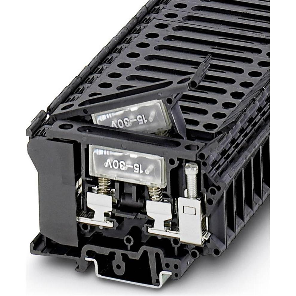 Phoenix Contact Terminale fusibile UK 6,3-HESILED 24 Nero 50 pz., Cavo + Spina elettrica, Nero