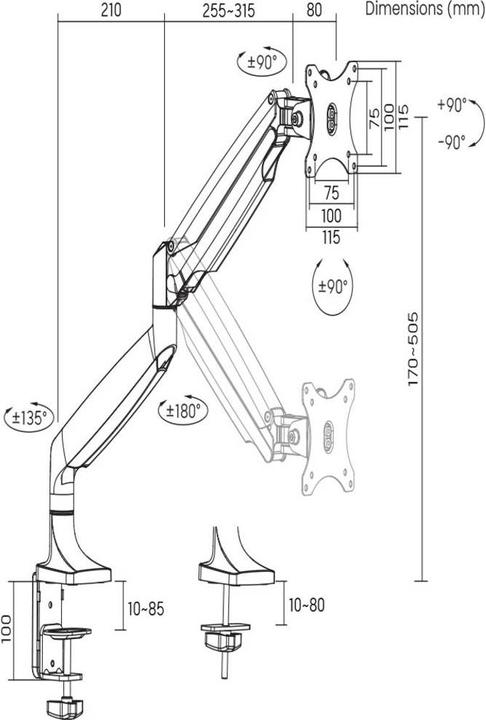 Produktbild SpeaKa Professional SP-MM-920 (Tisch, 32", 9 kg)