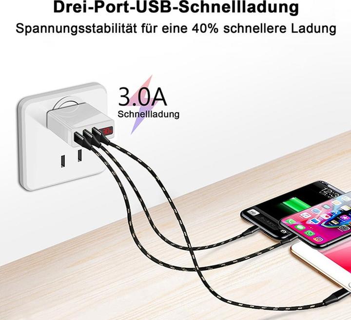 Produktbild Casativo 2er-Set Intelligentes 3-Port USB-Netzteil mit LED-Anzeige, weiss (3 Ports)