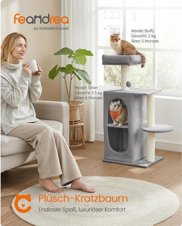 Immagine prodotto Feandrea Graffiatoio (101 cm, Bianco, Grigio, Grigio chiaro, Nero, Tortora)