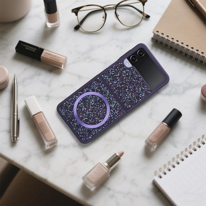 Produktbild Cadorabo Samsung Galaxy Z FLIP 4 Hülle kompatibel mit MagSafe Glitzer Case (Samsung Galaxy Z Flip4)