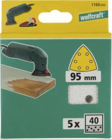 Produktbild wolfcraft 5 Haft-Schleifbl. Stearat K60 Delta 95mm (60)