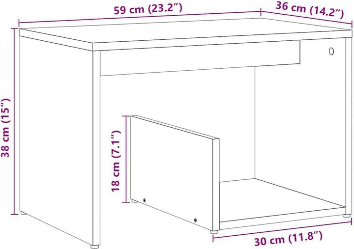 Image du produit vidaXL Beistelltisch (36 x 36 x 38 cm)