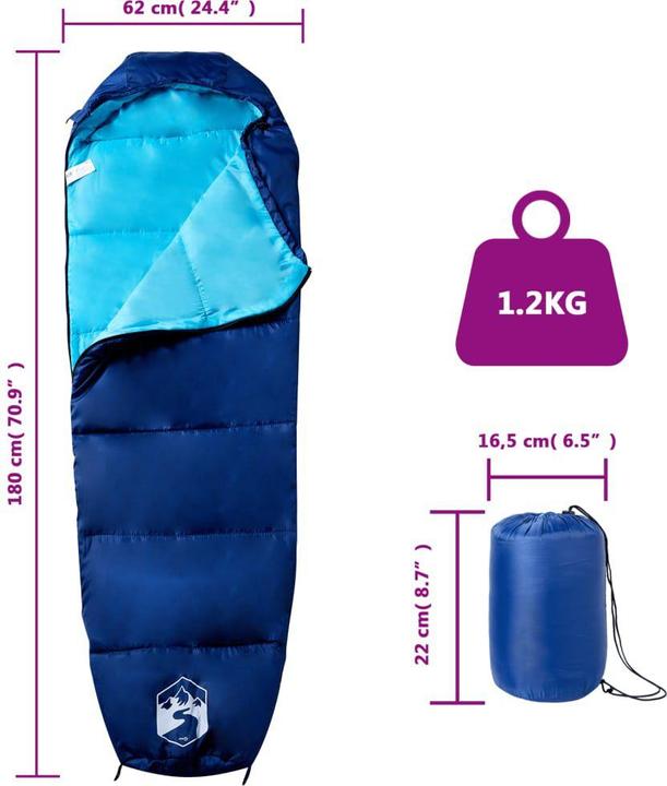 Produktbild vidaXL Mumienschlafsack (180 cm)