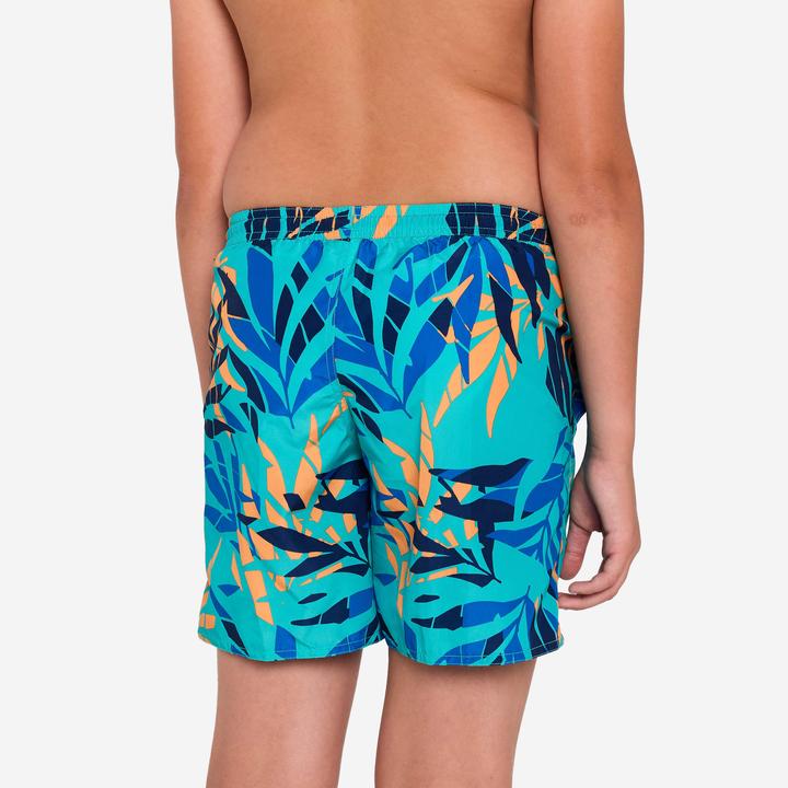 Image du produit Olaian Short de bain surf à poches Garçon - 100 Shadow palm turquoise (12, 13, 14)