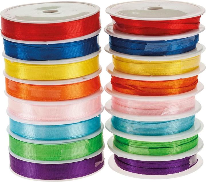 Produktbild Colorations Satinband 16 Spulen farbig, 120mtr.