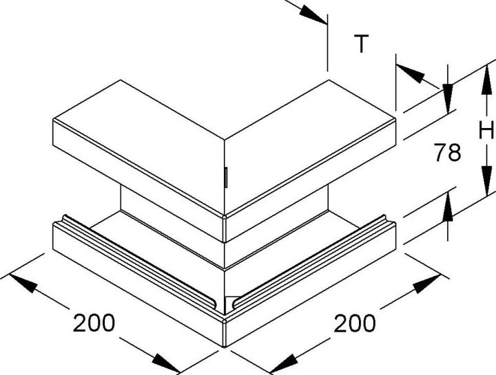 Produktbild Niedax NIE GKA 110-78 R GK-AuÃeneck 90Â°,einzÃ¼gig sym 110x61mm reinweiÃ (6.10 cm)
