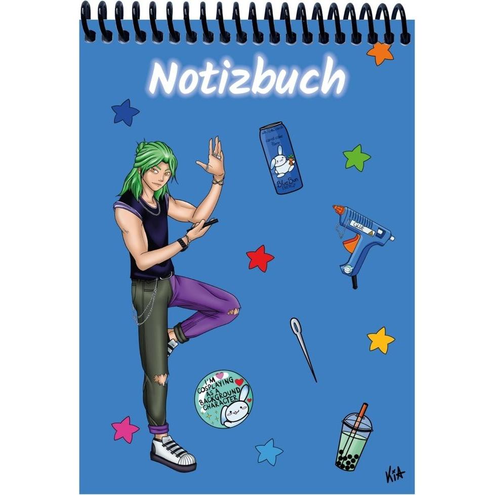 E & Z, Heft + Block, A 4 Notizbuch Manga Quinn, blau, blanko (A4)