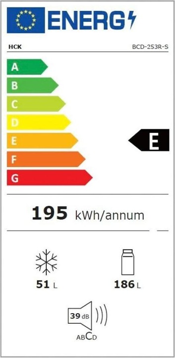Energie-Label Kibernetik KSTK253 Retro (237 l)
