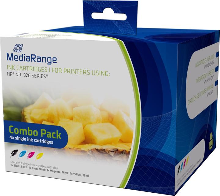 MediaRange Cartucce d'inchiostro, per serie HP® No. 920, con chip, set di 4 (Y, PBK, PC, PREMIER)