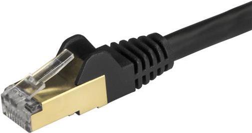 Actual product image StarTech Patch Cable Cat6a 0.5m Black (STP, CAT6a, 0.50 m)