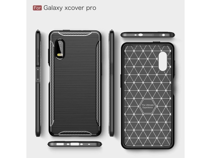 Produktbild Screenguard Samsung Galaxy XCover Pro Hülle Carbon Brushed Soft TPU (Samsung Galaxy Xcover Pro)