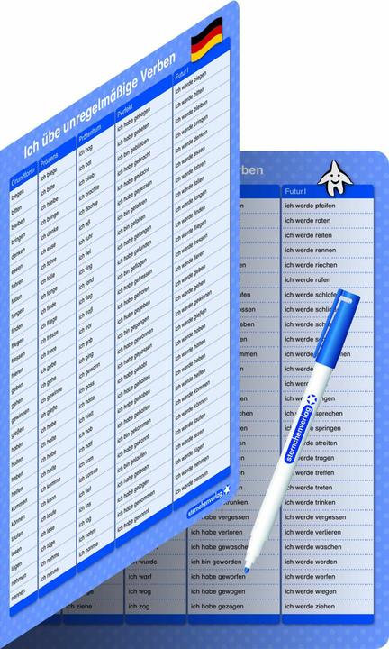 I practice irregular verbs - tenses - 1 double field with pencil (German)