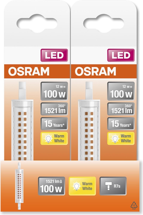 Image du produit Osram Slim Line (R7, 12 W, 1521 lm, 1 x, E)