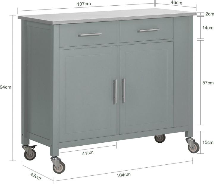 Immagine prodotto SoBuy Carrello da cucina FKW108-HG, Grigio