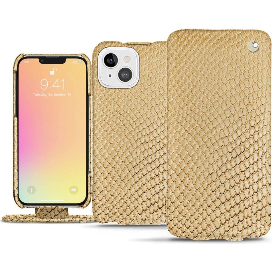 Noreve Lederschutzhülle vertikal (Apple iPhone 13 mini), Smartphone Hülle, Beige