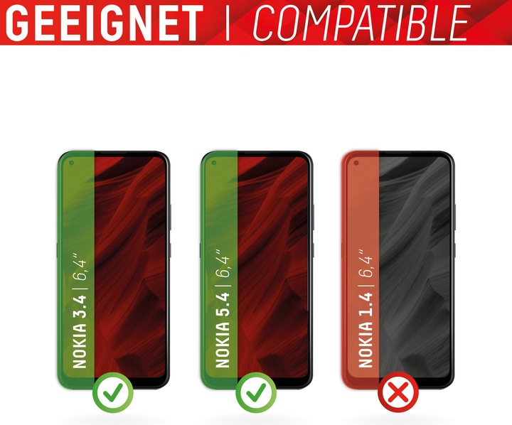 Actual product image Displex Smart Glass, Displayschutzfolie (1 Piece, Nokia 5.4, Nokia 3.4)