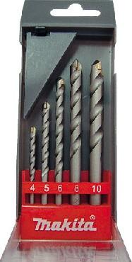 Image du produit Makita Jeu de forets hélicoïdaux pour la pierre 5 pièces (10 mm, 4 mm, 5 mm, 6 mm, 8 mm)