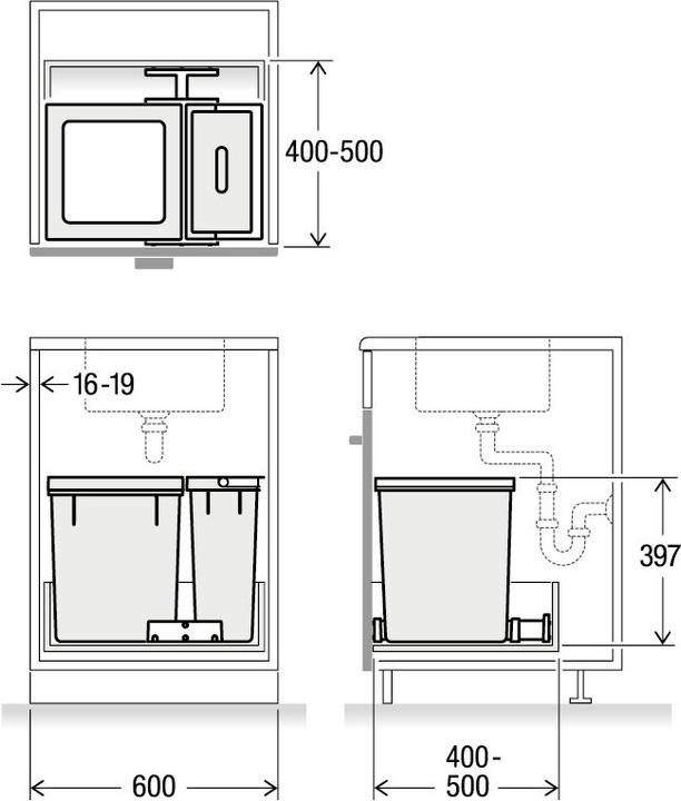 Produktbild Müllex Kehrichtbehälter X-LINE X60 L7 (40 l)